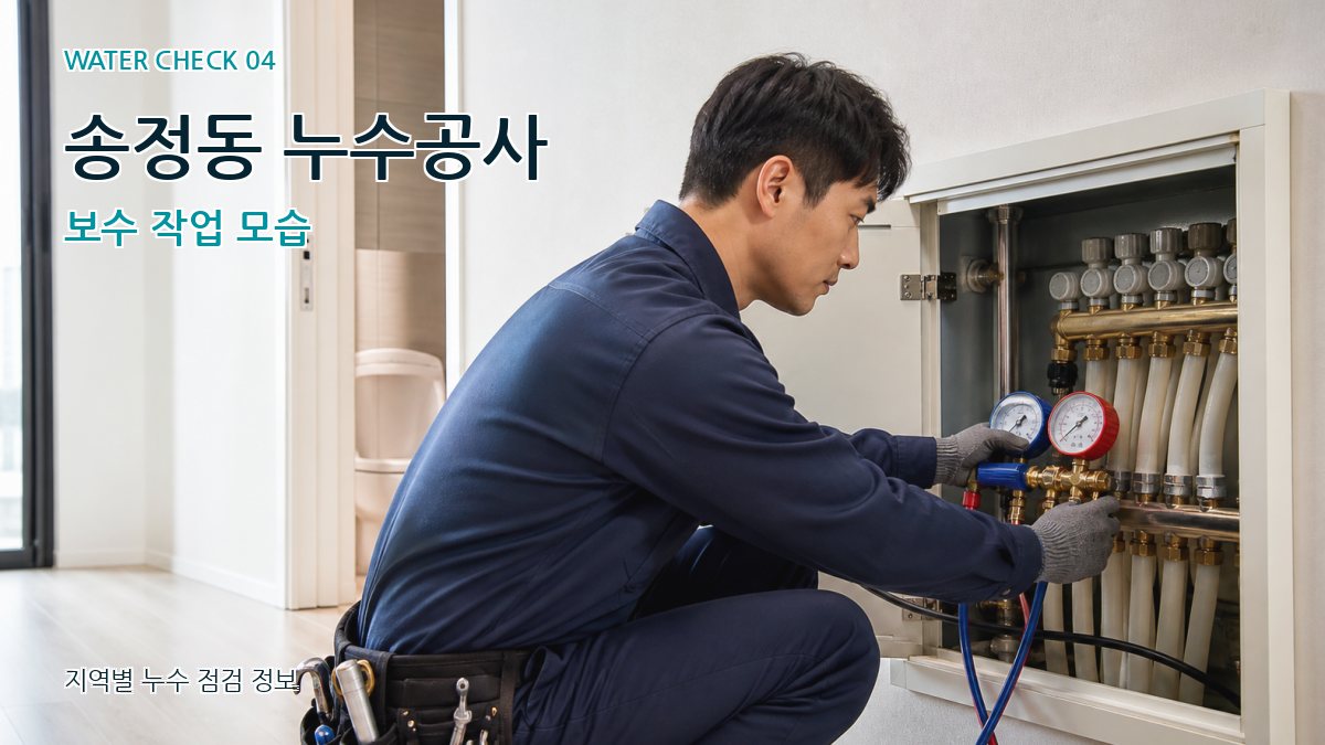 송정동 누수공사 보수 작업 모습