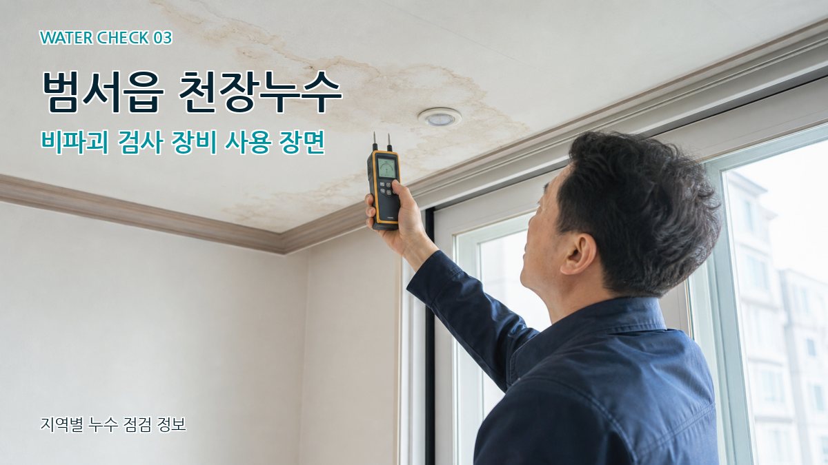 범서읍 천장누수 비파괴 검사 장비 사용 장면