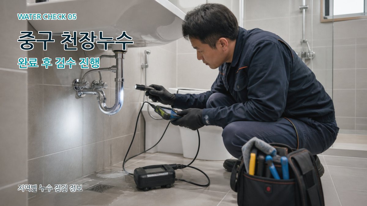중구 천장누수 완료 후 검수 진행