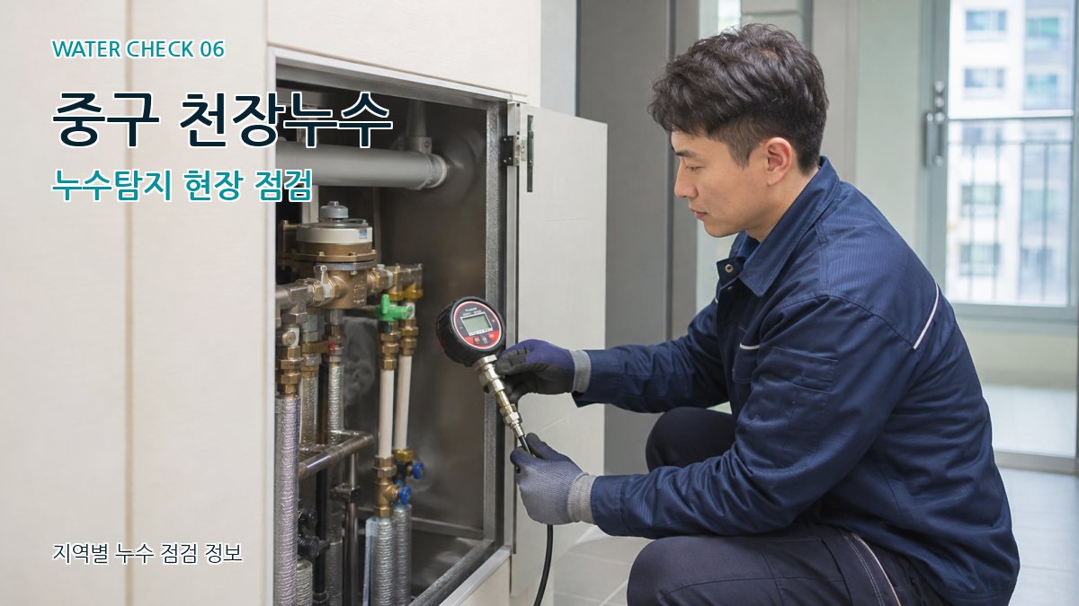 중구 천장누수 누수탐지 현장 점검