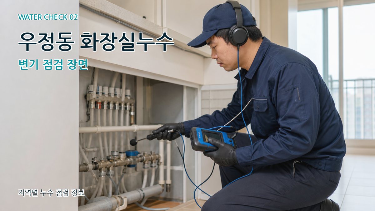 우정동 화장실누수 변기 점검 장면