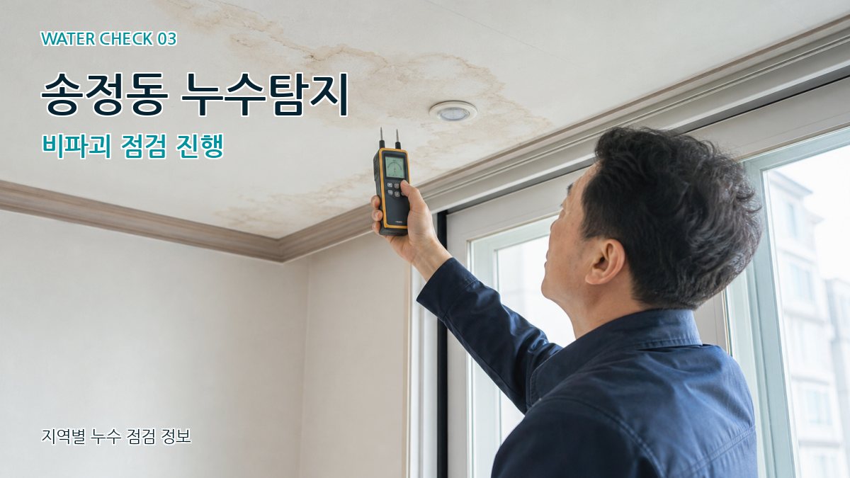 송정동 누수탐지 비파괴 점검 진행
