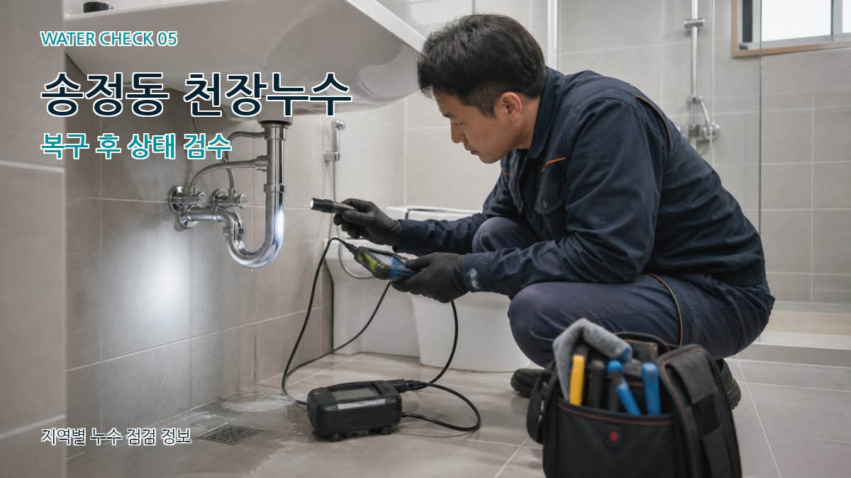 송정동 천장누수 복구 후 상태 검수
