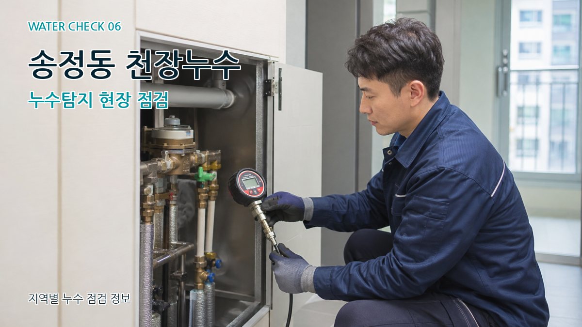 송정동 천장누수 누수탐지 현장 점검
