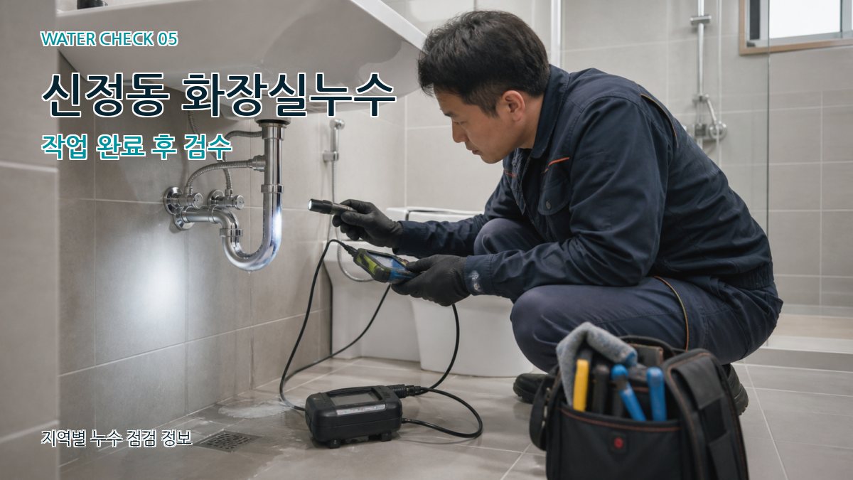 신정동 화장실누수 작업 완료 후 검수