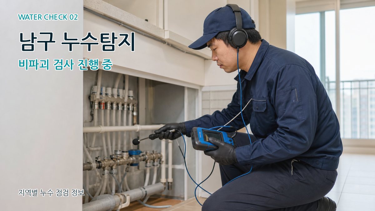 남구 누수탐지 비파괴 검사 진행 중