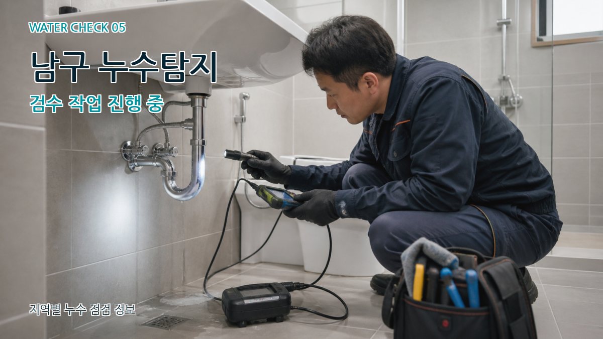 남구 누수탐지 검수 작업 진행 중