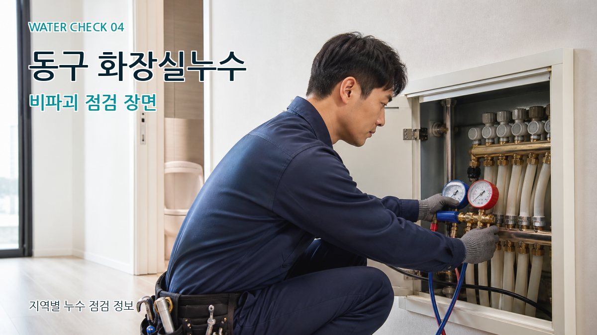 동구 화장실누수 비파괴 점검 장면