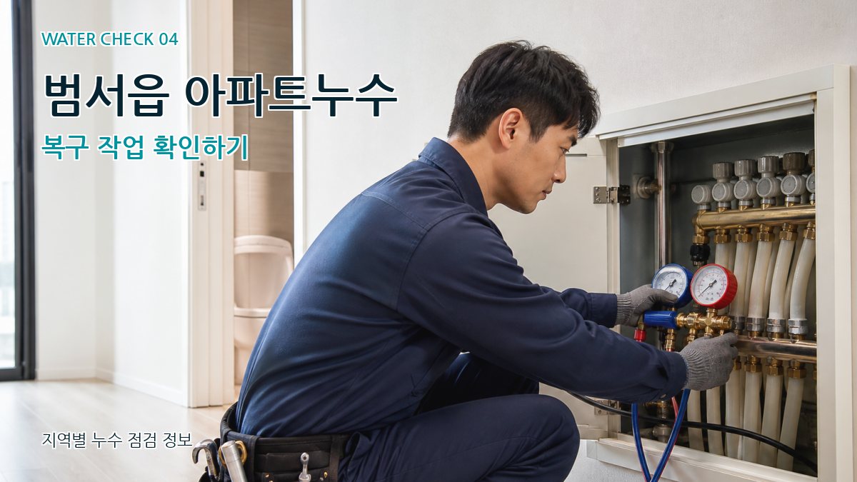 범서읍 아파트누수 복구 작업 확인하기