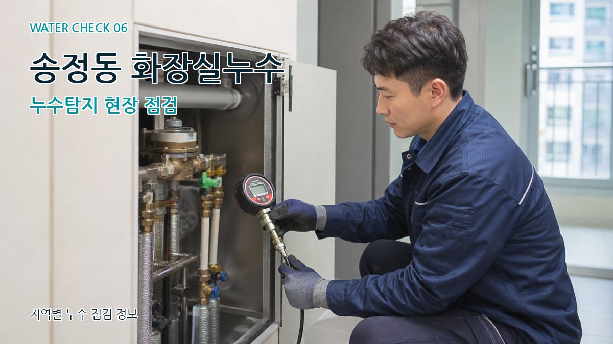 송정동 화장실누수 누수탐지 현장 점검