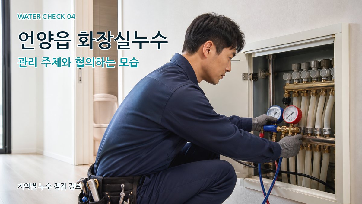 언양읍 화장실누수 관리 주체와 협의하는 모습
