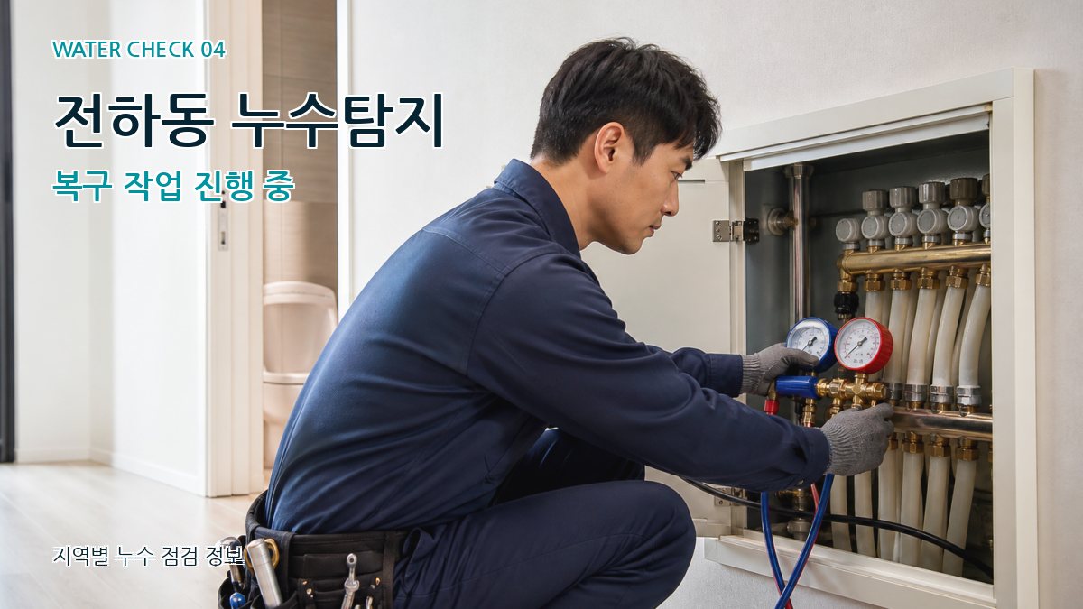전하동 누수탐지 복구 작업 진행 중