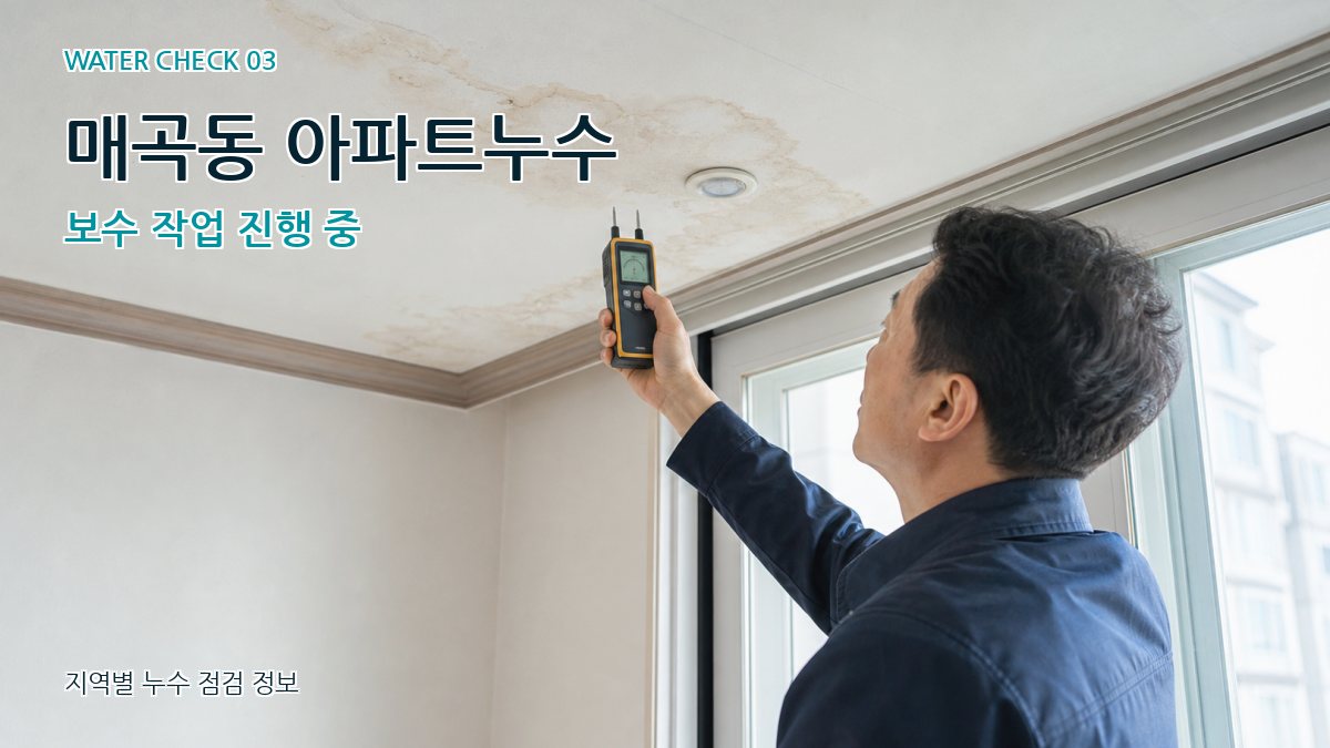 매곡동 아파트누수 보수 작업 진행 중