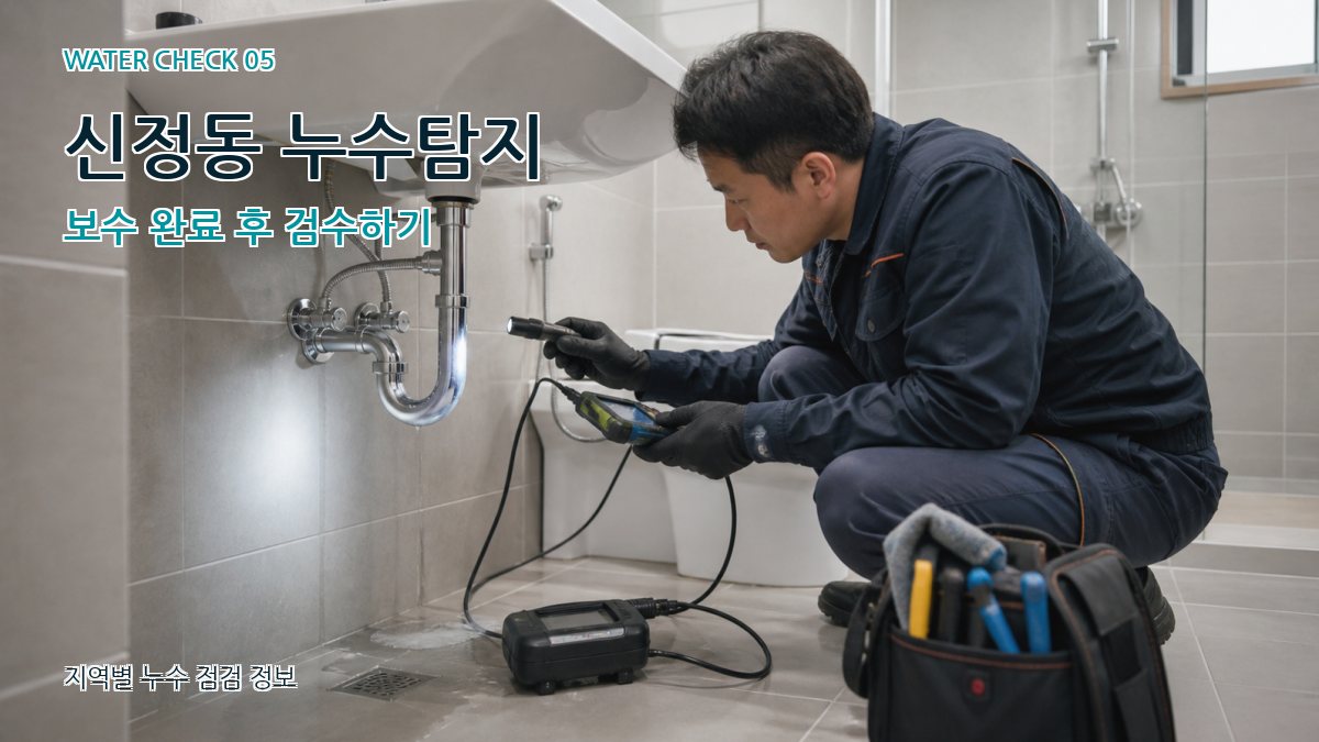 신정동 누수탐지 보수 완료 후 검수하기